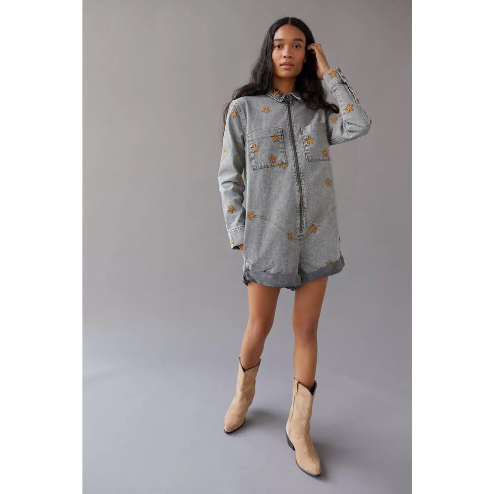 Embroidered star romper